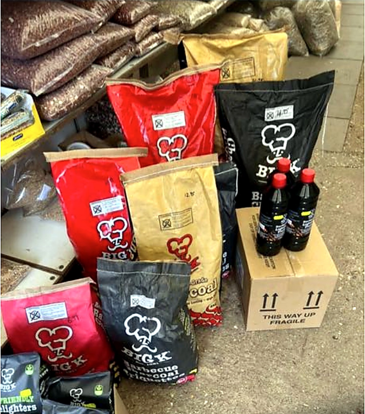 Fresh delivery of Big K charcoal, briquettes, firelighters and lighting fluid